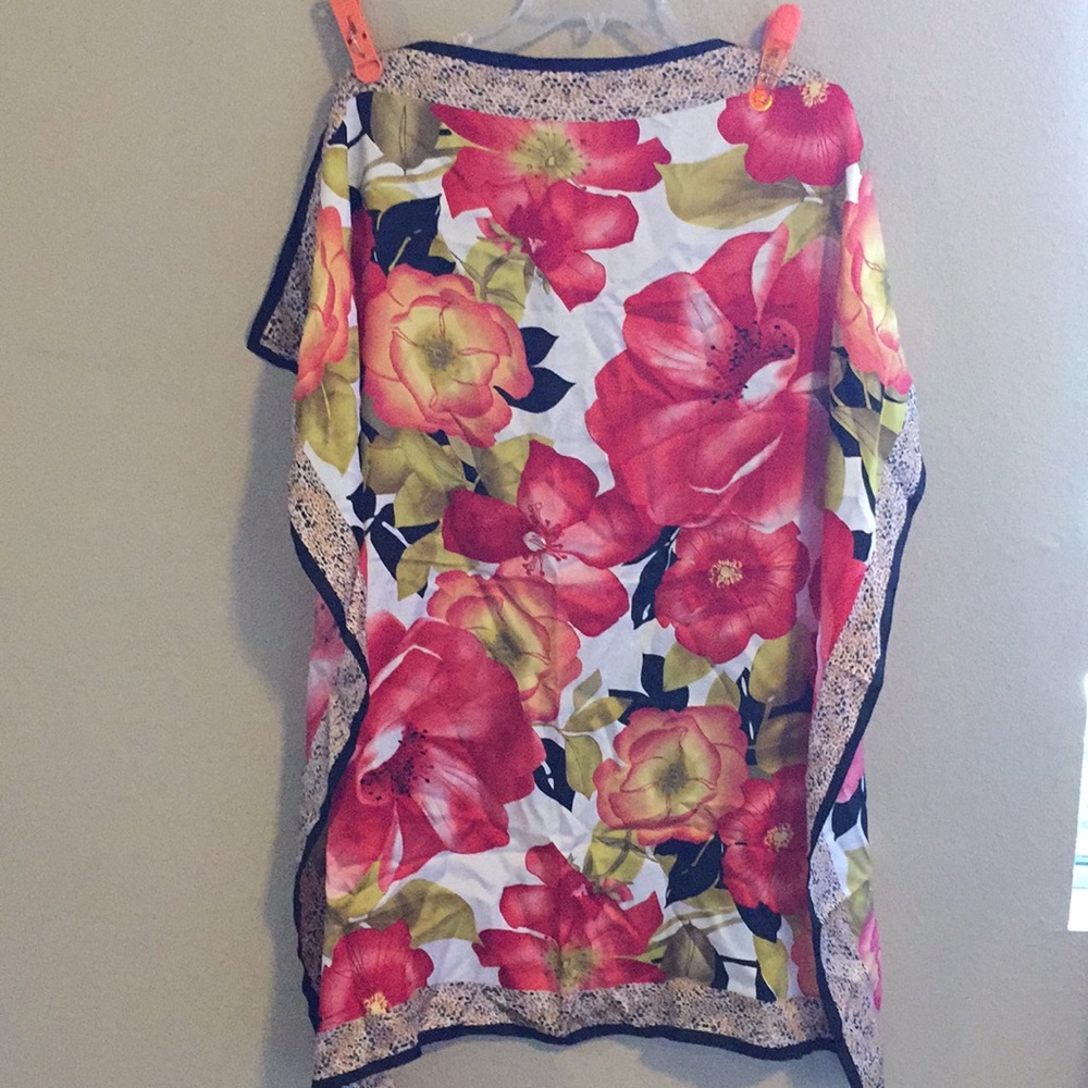 Oscar de la Renta Floral Silk Scarf